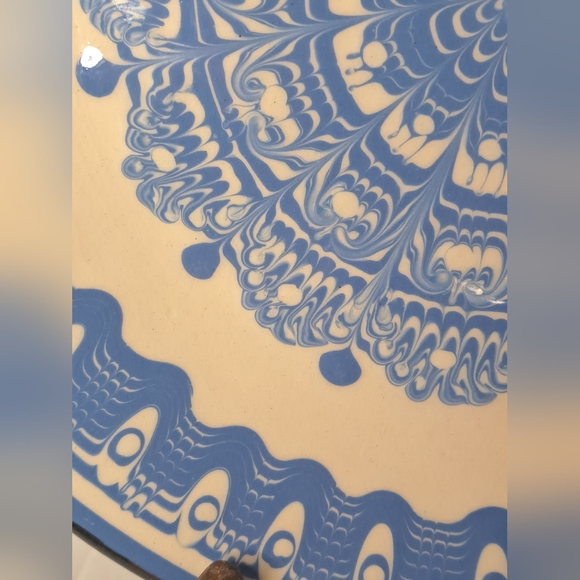 Handmade Clay Decor Dish, Blue  Pulled Colour Design. - Picture 4 of 7